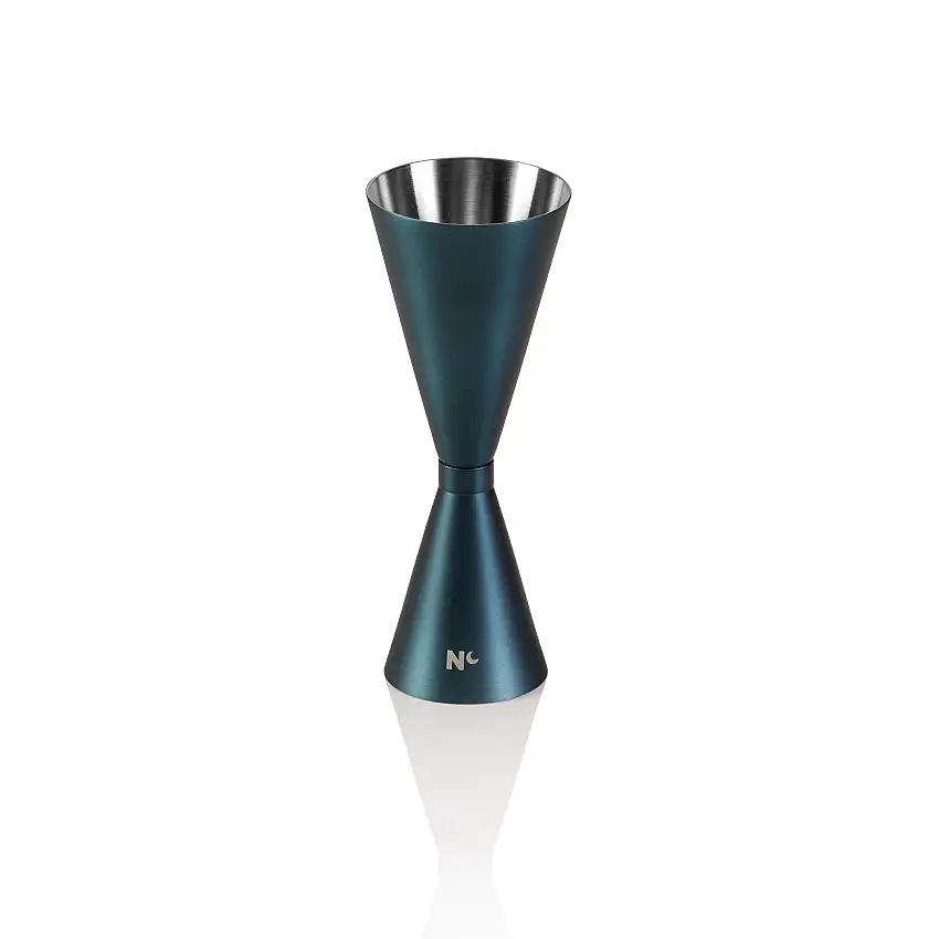 WAS Slim Jigger NOCTURN, 3/6 cl, Ø 5 cm, Höhe 13 cm, blau matt - HLC, Chromnicke