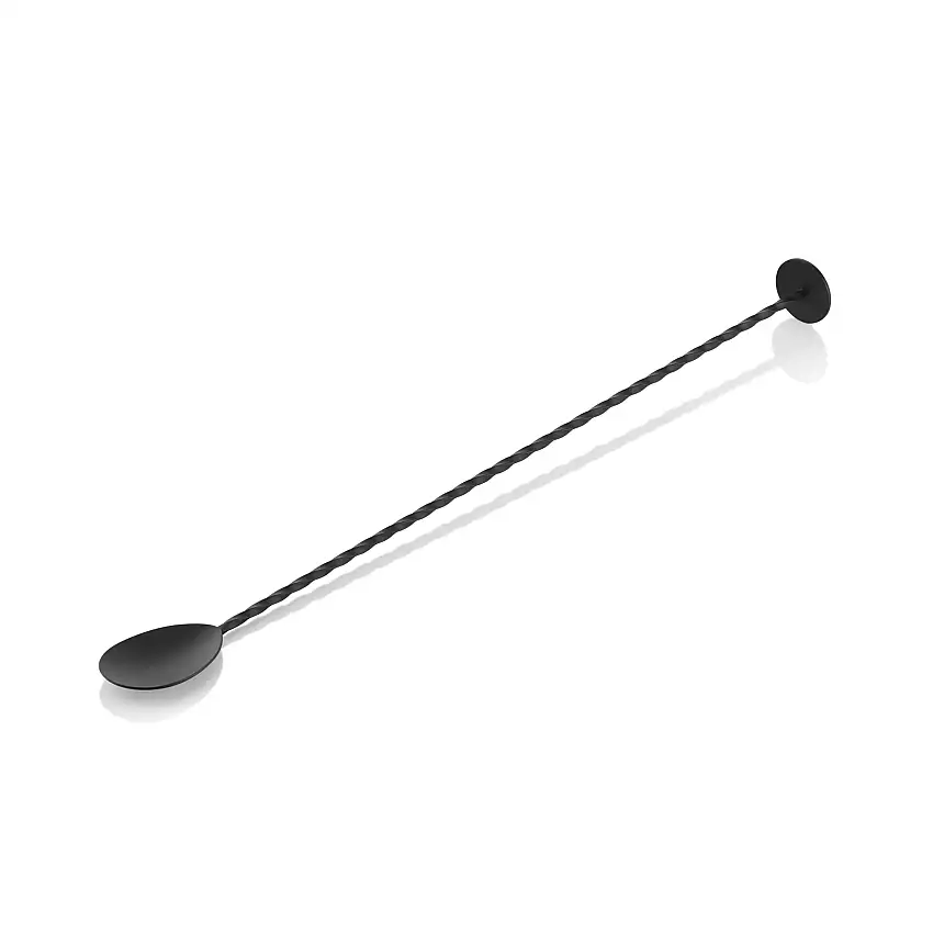 WAS Barlöffel Twisted NOCTURN, mit Stößelende, 33,5 cm, schwarz matt, Chromnicke