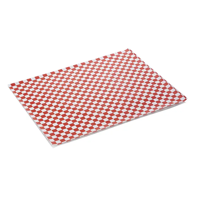 WAS Burgerpapier Rot Weiss Set WRAP & GO, 28 x 34, Set á 1000 Stück, Fettpapier