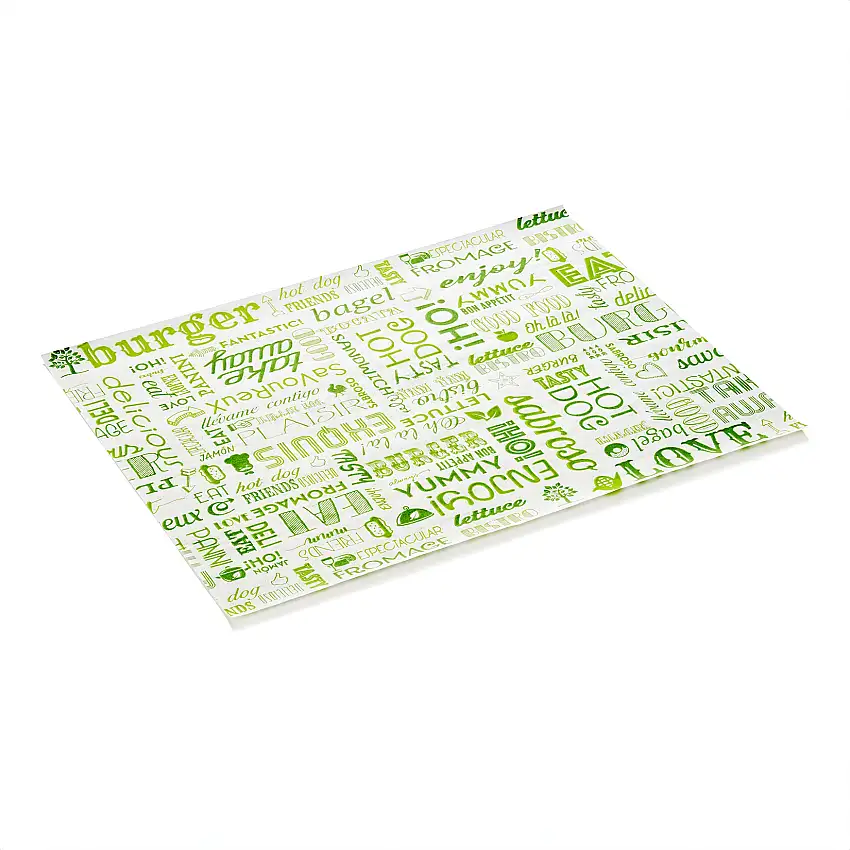 WAS Burgerpapier Veggie Set WRAP & GO, 28 x 34 cm, Set á 1000 Stück, Fettpapier