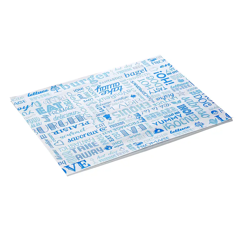 WAS Burgerpapier Fish Set WRAP & GO, 28 x 34 cm, Set á 1000 Stück, Fettpapier
