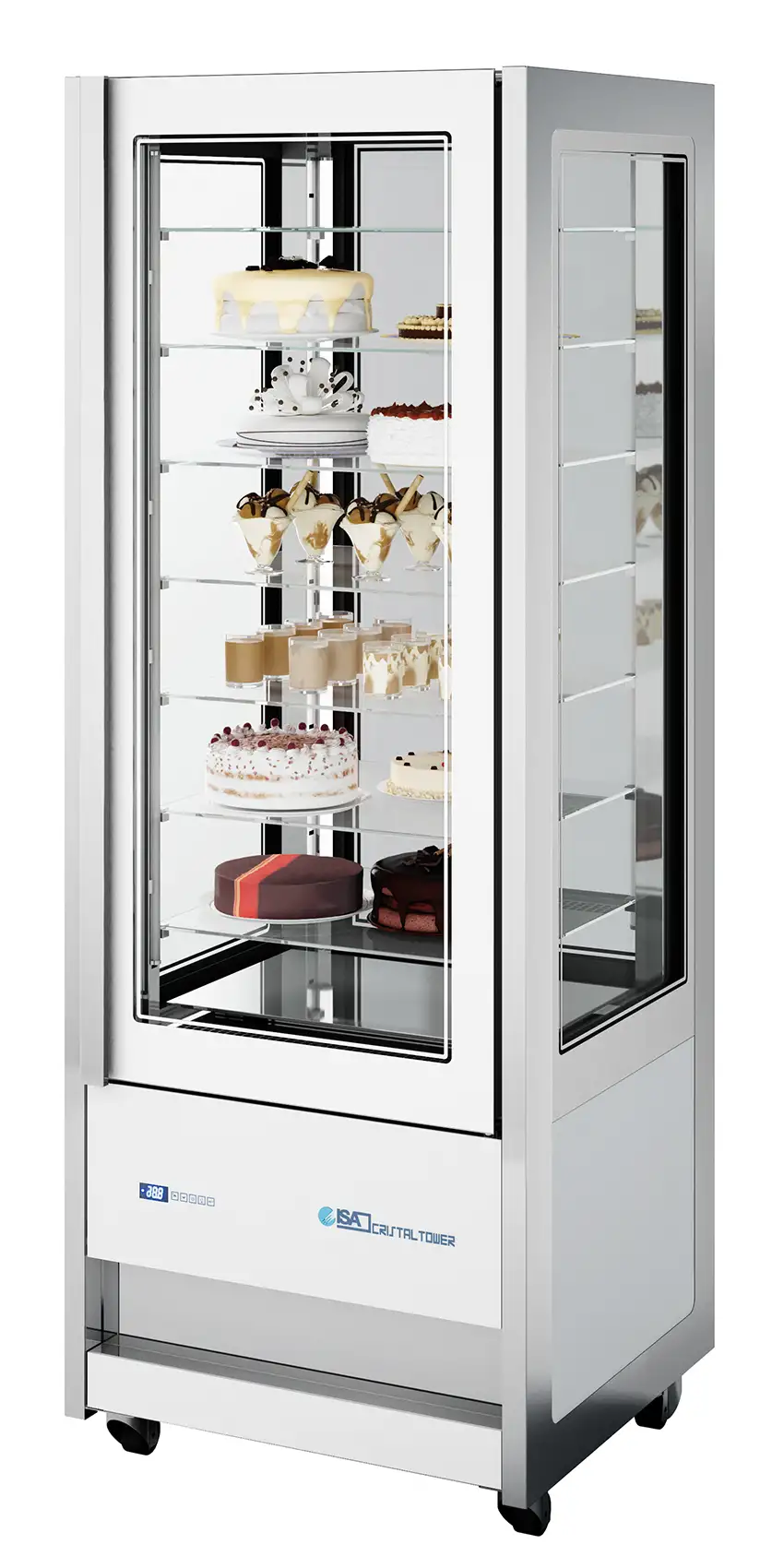 Nordcap Panorama-Kühlvitrine CRISTAL TOWER 750 RV TN WHITE