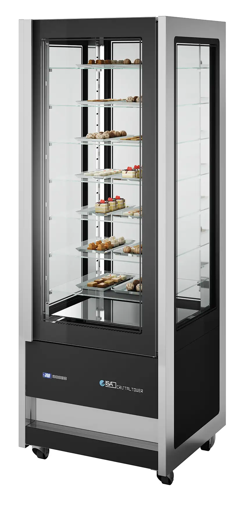 Nordcap Panorama-Kühlvitrine CRISTAL TOWER 750 RV CH BLACK