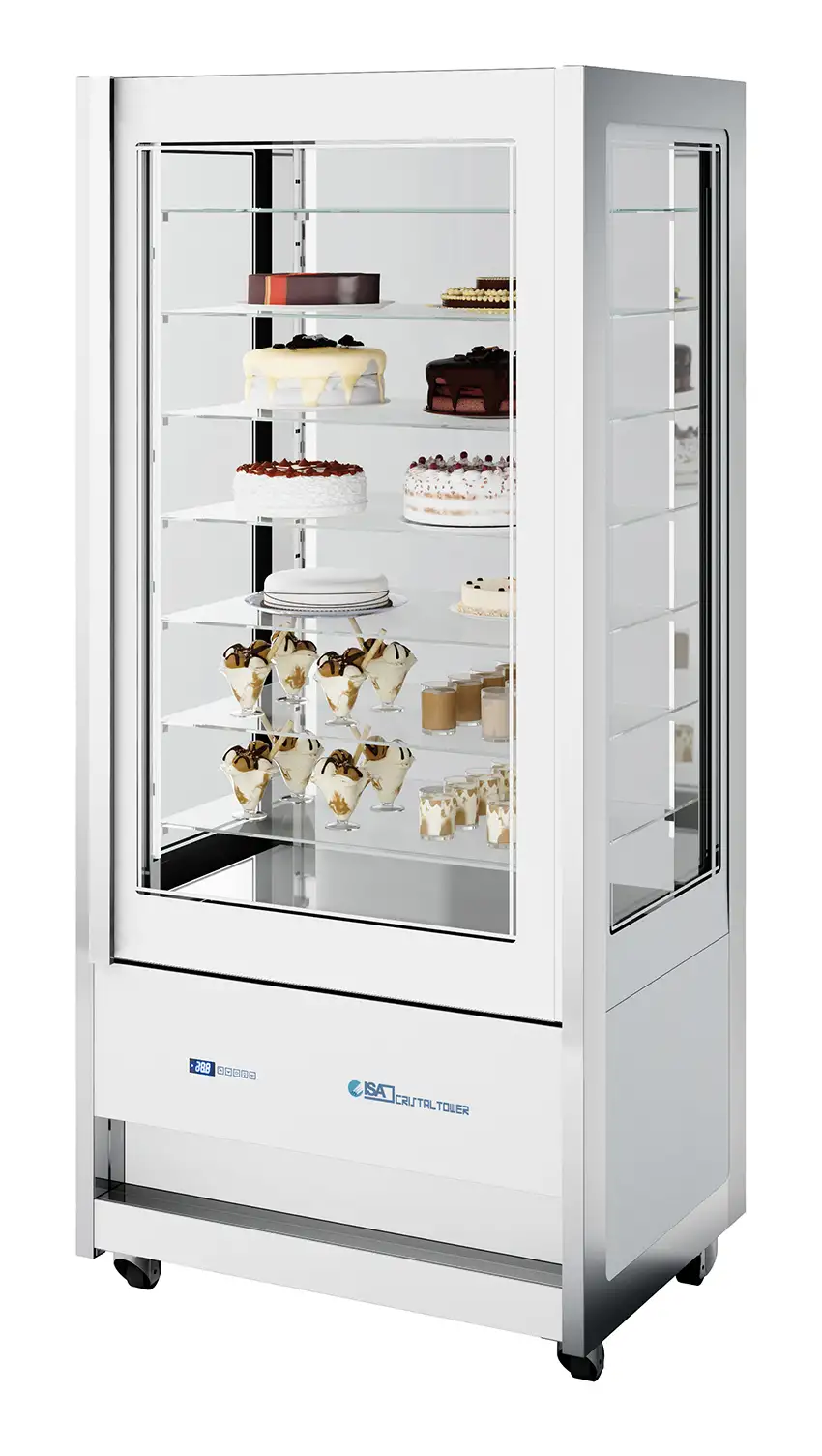 Nordcap Panorama-Kühlvitrine CRISTAL TOWER 930 RV TN WHITE