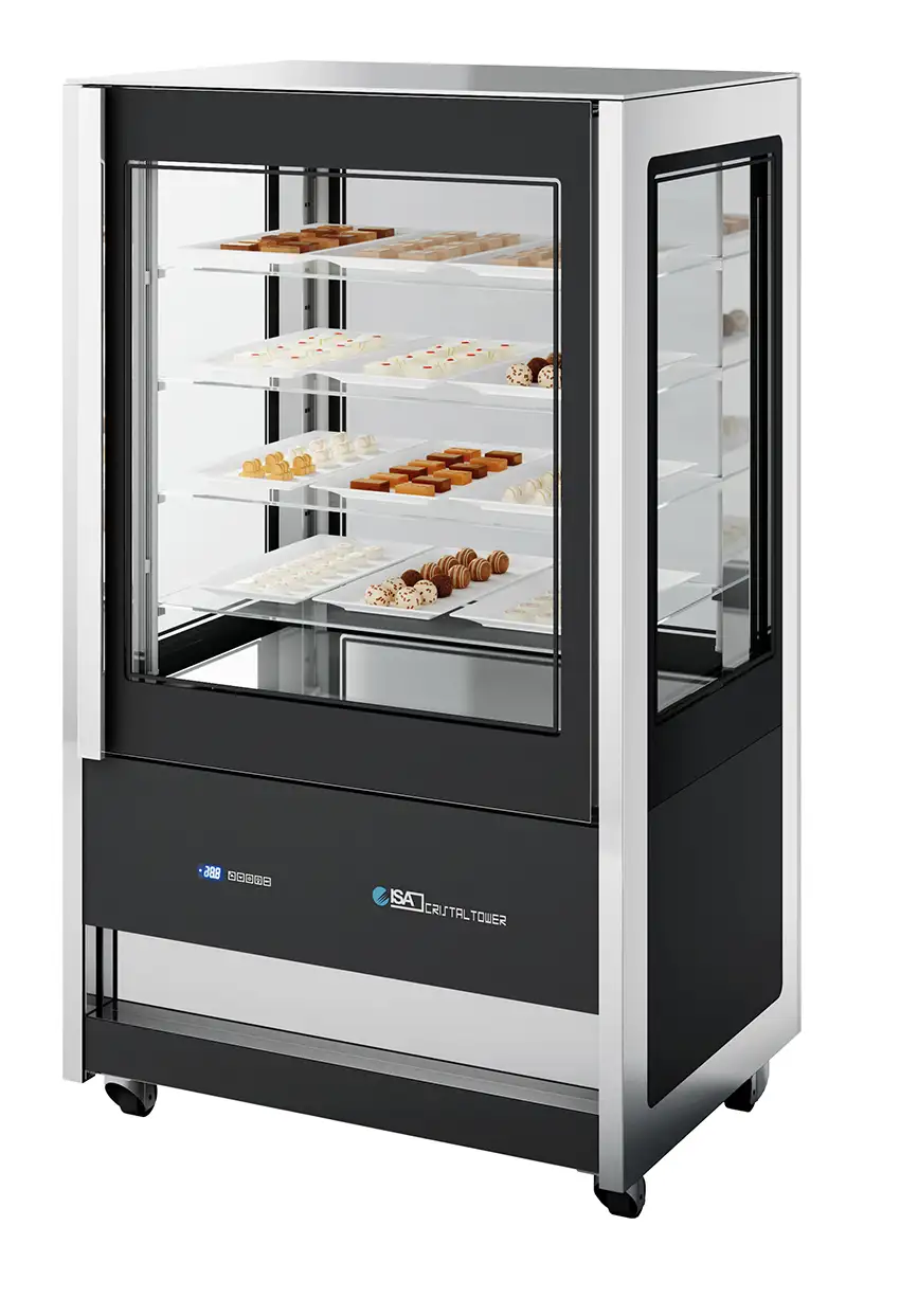 Nordcap Panorama-Kühlvitrine CRISTAL TOWER 930 LH RV TN BLACK