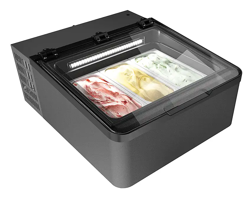 Nordcap Auftisch-Eisvitrine MINI CREAM 3V LED GRAU