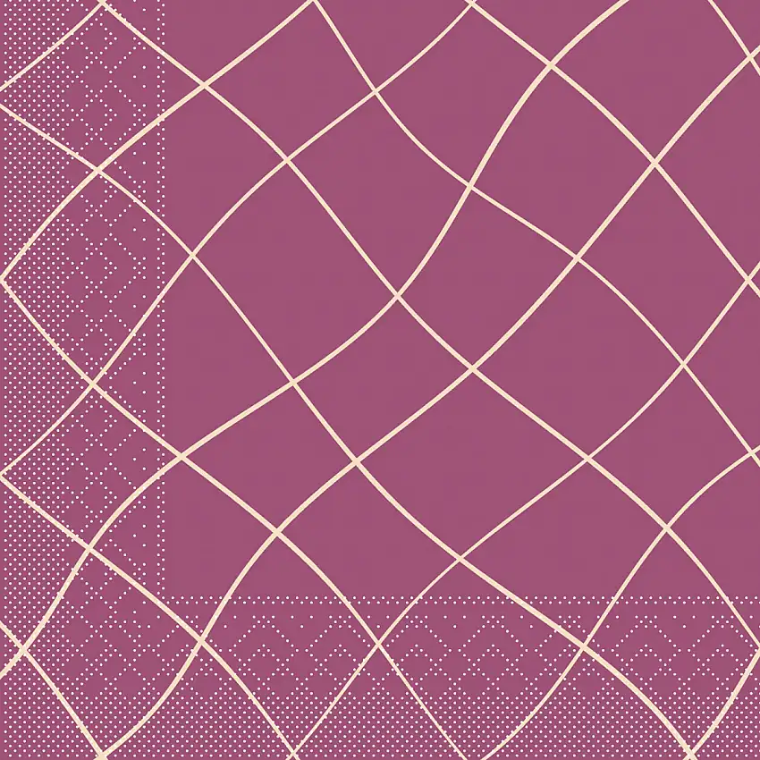 Mank Serviette Louis Waves beere 33 x 33 cm 1/4 Falz