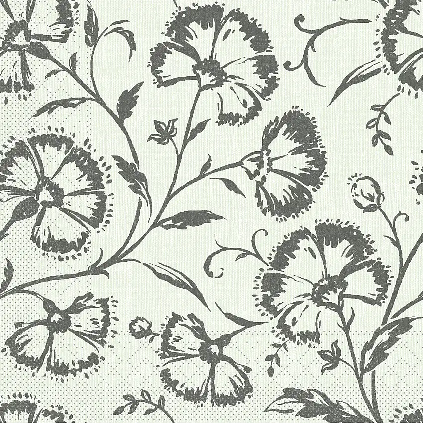 Mank Serviette Albi salbei-schwarz 33 x 33 cm 1/4 Falz