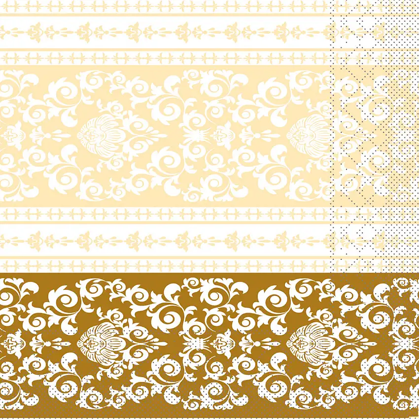 Mank Serviette Pascal gold-creme 33 x 33 cm 1/4 Falz