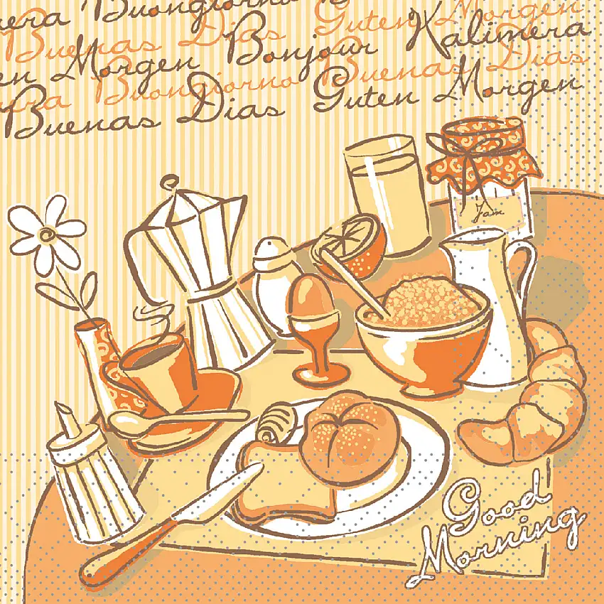 Mank Serviette New Day 24 x 24 cm 1/4 Falz