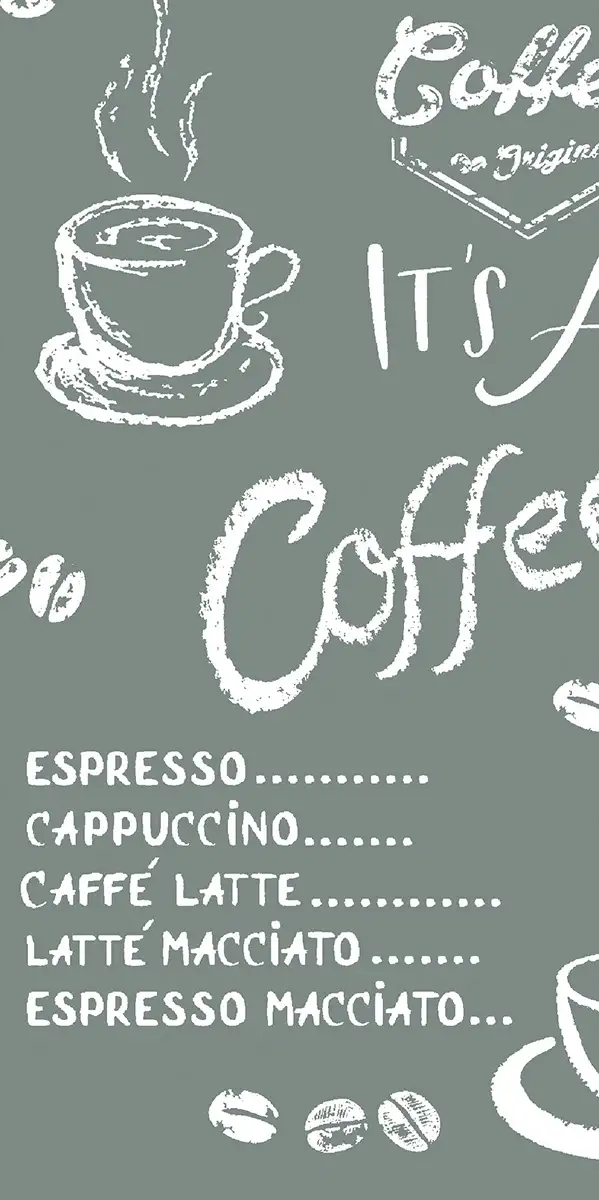 Mank Serviette Coffee time anthrazit 33 x 33 cm 1/8 Falz