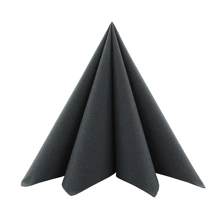 Mank Serviette Basic schwarz 33 x 33 cm 1/4 Falz