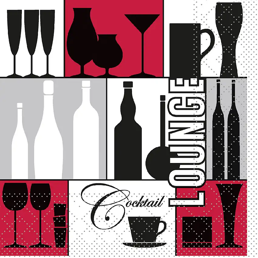 Mank Serviette Cocktail Lounge 24 x 24 cm 1/4 Falz