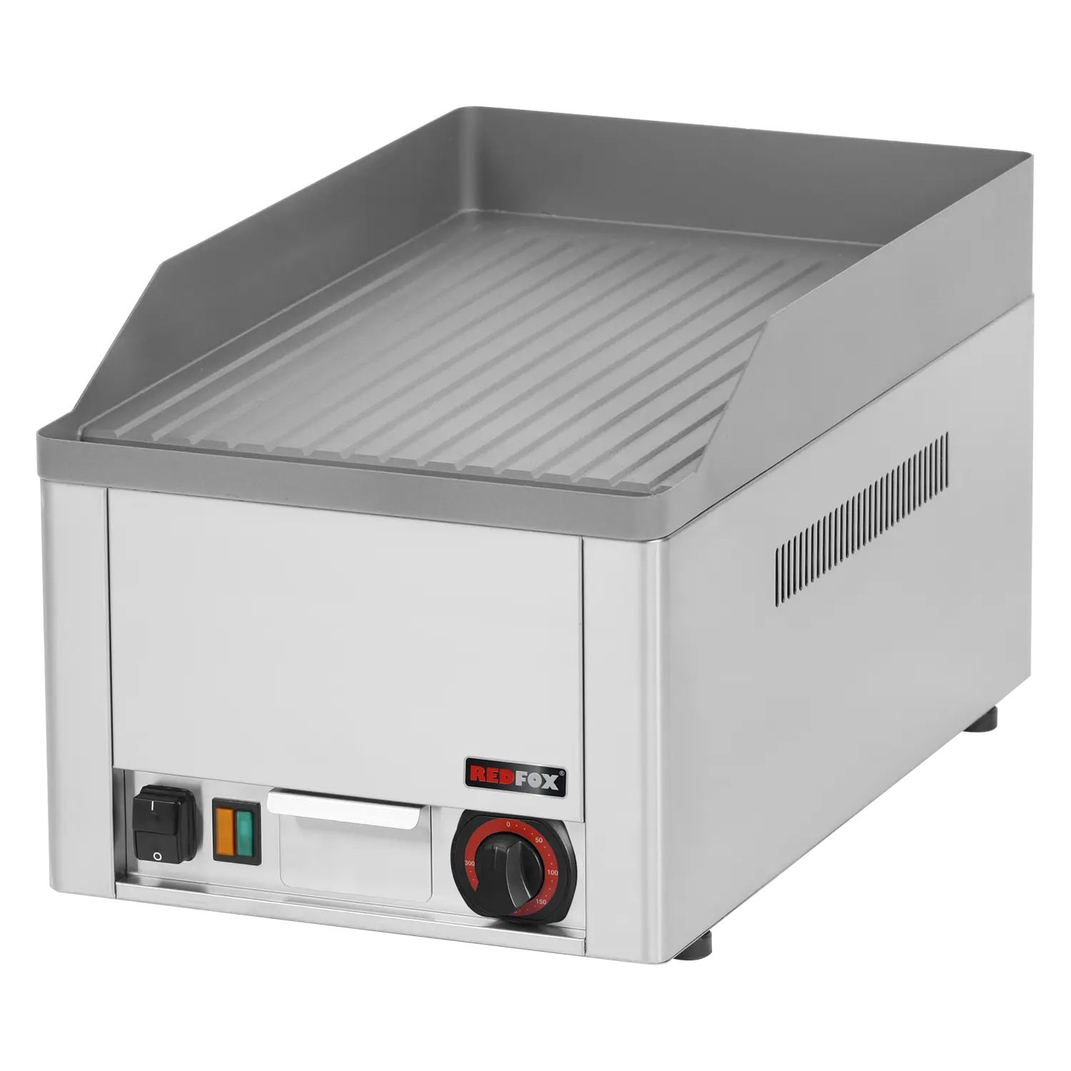 RM Gastro Grillplatte 32x48 elektrisch geriffelt Tisch 230 V / REDFOX - FTR 30 E