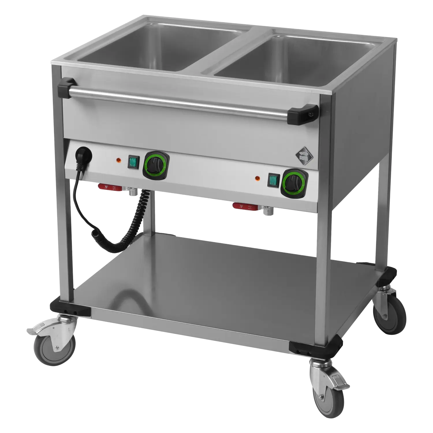RM Gastro Bain Marie fahrbar elektrisch GN 2-1/1 Steuerung auf der längeren Seit
