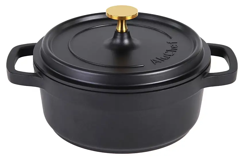 Contacto AluChef® Cocotte, rund 20 cm / schwarz Durchmesser innen: 20 cm, Höhe: