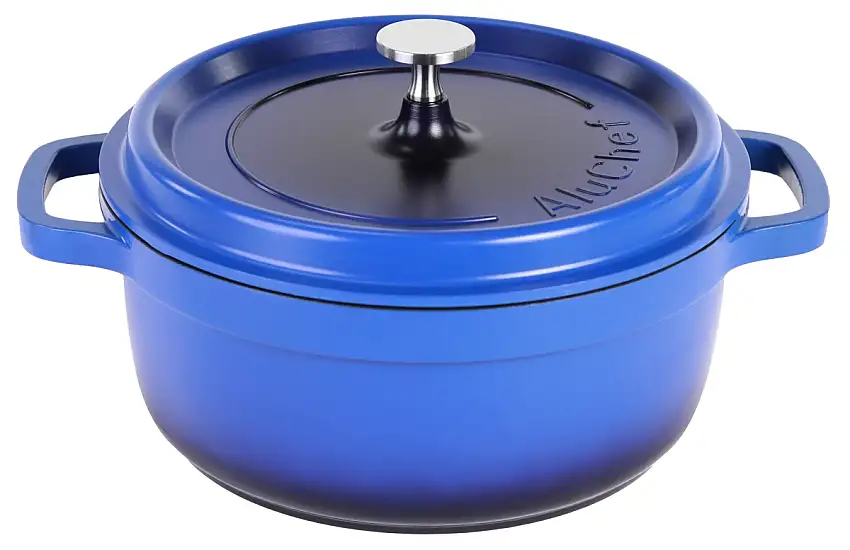 Contacto AluChef® Cocotte, rund 24 cm / blau Durchmesser innen: 24 cm, Höhe: 10