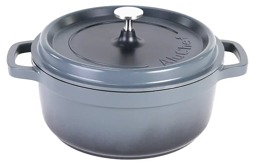 Contacto AluChef® Cocotte, rund 24 cm / grau Durchmesser innen: 24 cm, Höhe: 10