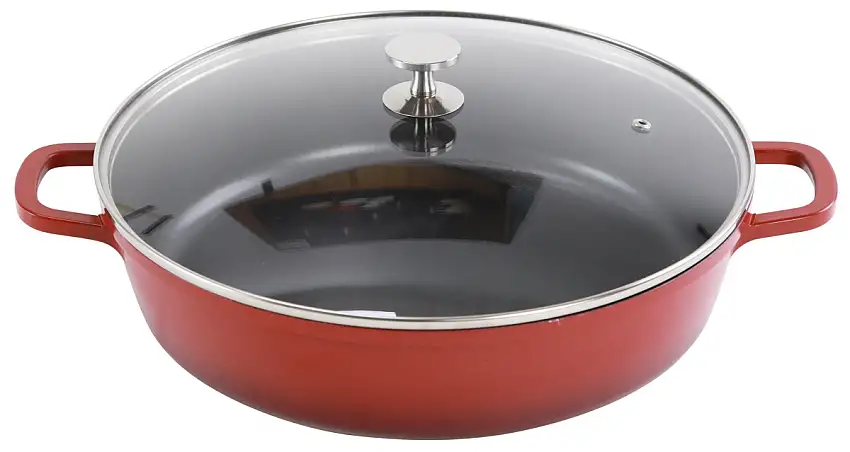 Contacto AluChef® Bräter, rund 32 cm / rot Durchmesser innen: 32 cm, Höhe: 8 cm,