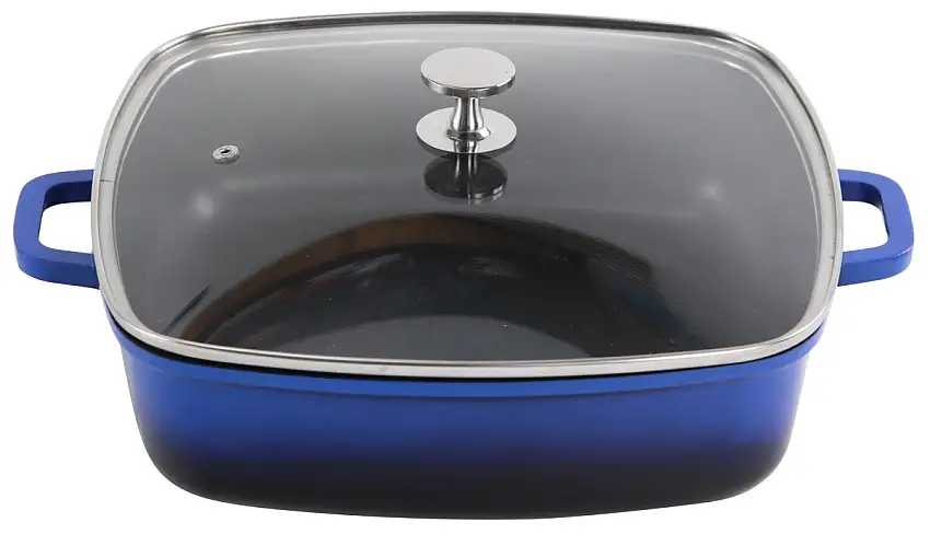 Contacto AluChef® Bräter, quadratisch 28 cm x 28 cm / blau Größe: 28 cm x 28 cm,