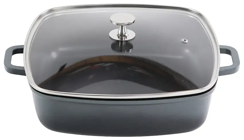 Contacto AluChef® Bräter, quadratisch 28 cm x 28 cm / grau Größe: 28 cm x 28 cm,