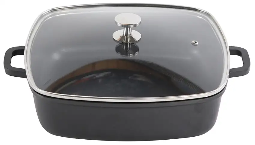 Contacto AluChef® Bräter, quadratisch 28 cm x 28 cm / schwarz Größe: 28 cm x 28