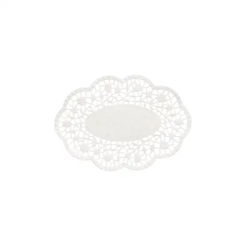 Papstar Mokkadeckchen oval 22 cm x 15 cm weiss