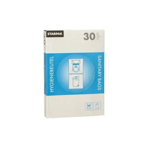 Papstar Hygienebeutel 28,5 cm x 8 cm x 7 cm weiss im Spenderkarton