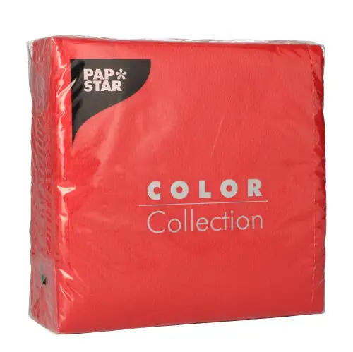 Papstar Servietten, 1-lagig 1/4-Falz 33 cm x 33 cm rot