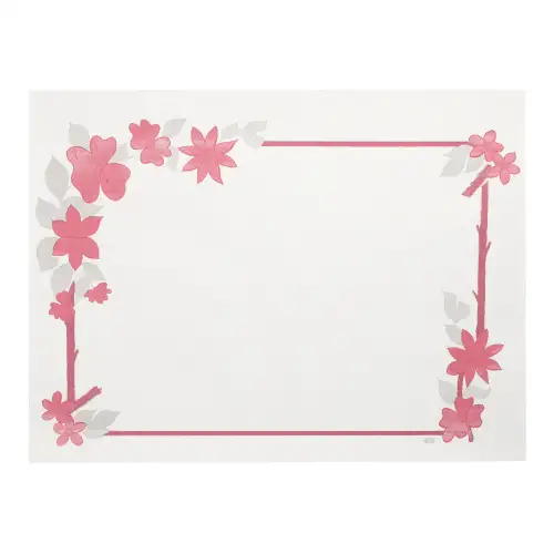 Papstar Tischsets, Papier 30 cm x 40 cm weiss "Blumenranke"