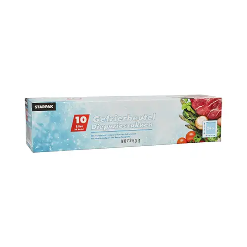 Papstar Gefrierbeutel, LLDPE 10 l 60 cm x 40 cm transparent in Faltschachtel