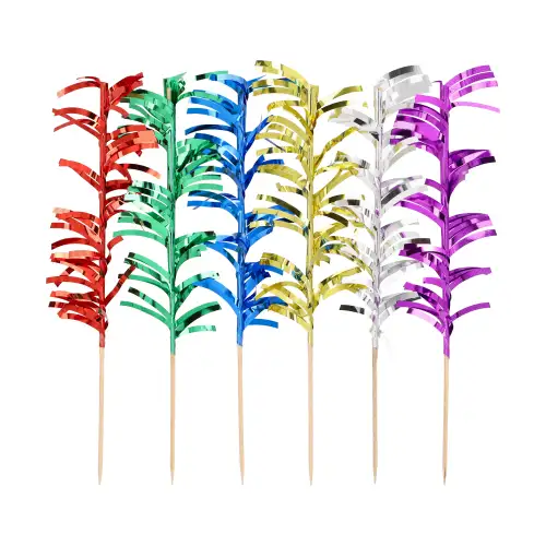 Papstar Deko-Picker 20 cm farbig sortiert "Palmblätter"