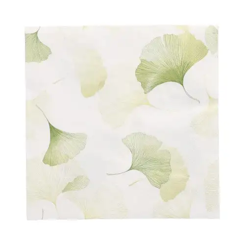 Papstar Servietten, 3-lagig 1/4-Falz 33 cm x 33 cm "Light Ginko"