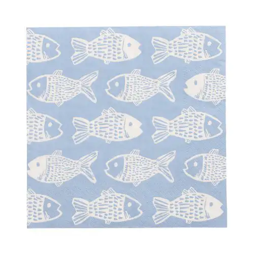 Papstar Servietten, 3-lagig 1/4-Falz 33 cm x 33 cm "Fish"