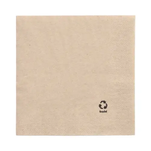 Papstar Servietten, 2-lagig 1/4-Falz 33 cm x 33 cm natur aus recyceltem Papier