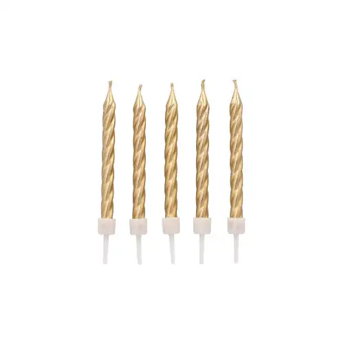 Papstar Geburtstagskerzen auf Halter 6 cm gold
