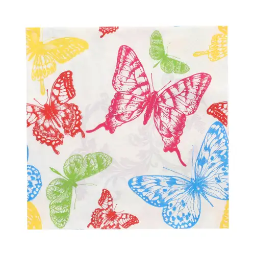 Papstar Servietten, 3-lagig 1/4-Falz 33 cm x 33 cm "Delicate Butterflies"