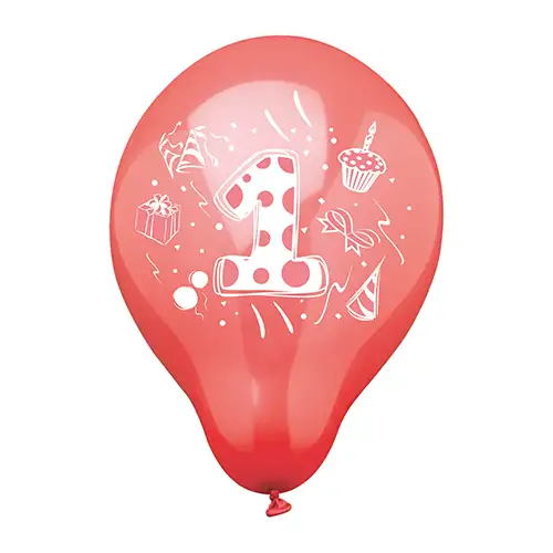 Papstar Zahlenluftballons Ø 25 cm farbig sortiert "1"