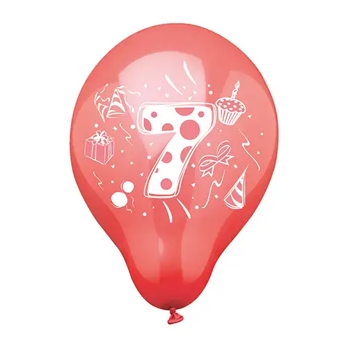 Papstar Zahlenluftballons Ø 25 cm farbig sortiert "7"