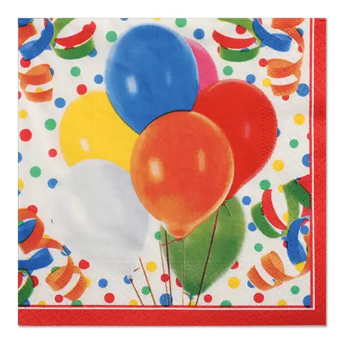 Papstar Servietten, 3-lagig 1/4-Falz 33 cm x 33 cm "Lucky Balloons"