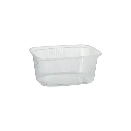 Papstar Verpackungsbecher, PP eckig 250 ml 4,9 cm x 8,1 cm x 10,8 cm transparent