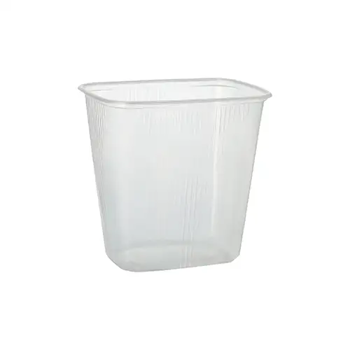 PAPSTAR Verpackungsbecher, PP eckig 500 ml 10,1 cm x 8,1 cm x 10,8 cm transp