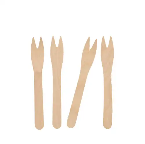 Papstar Snack-Gabeln, Holz "pure" 12,1 cm