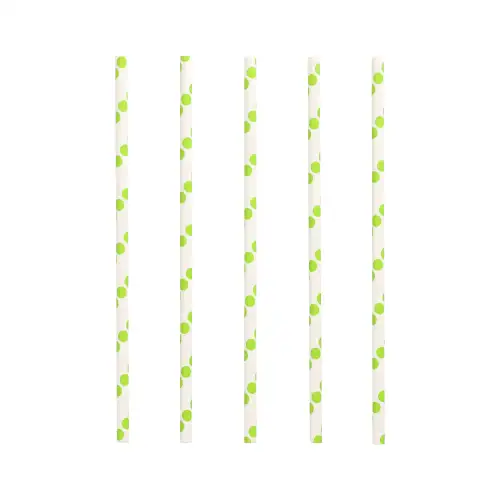 Papstar Trinkhalme, Papier Ø 6 mm · 20 cm "green Dots"