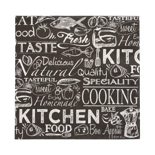 Papstar Servietten, 3-lagig 1/4-Falz 33 cm x 33 cm "Kitchen"