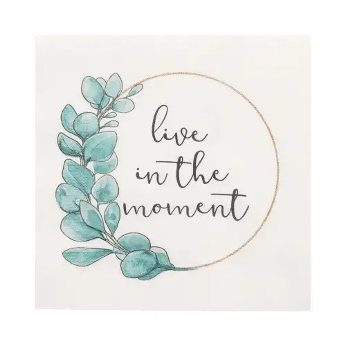 Papstar Servietten, 3-lagig 1/4-Falz 33 cm x 33 cm "Live in the Moment"