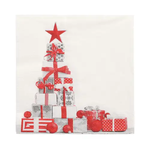 Papstar Servietten, 3-lagig 1/4-Falz 33 cm x 33 cm "Cadeaux"