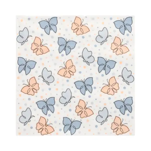 Papstar Servietten, 3-lagig 1/4-Falz 33 cm x 33 cm grau "Papillons"