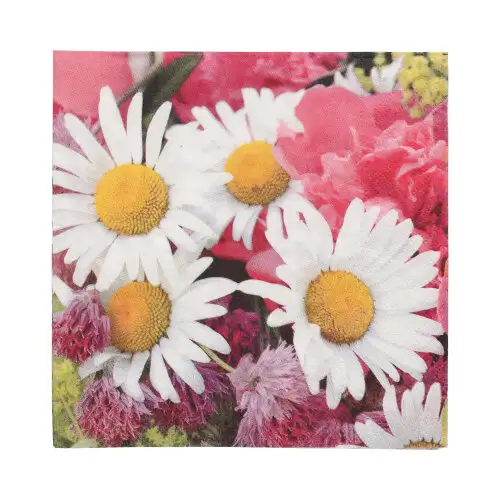 Papstar Servietten, 3-lagig 1/4-Falz 33 cm x 33 cm "Marguerite"