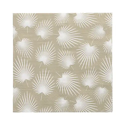 Papstar Servietten, 3-lagig 1/4-Falz 33 cm x 33 cm "White Leaves"